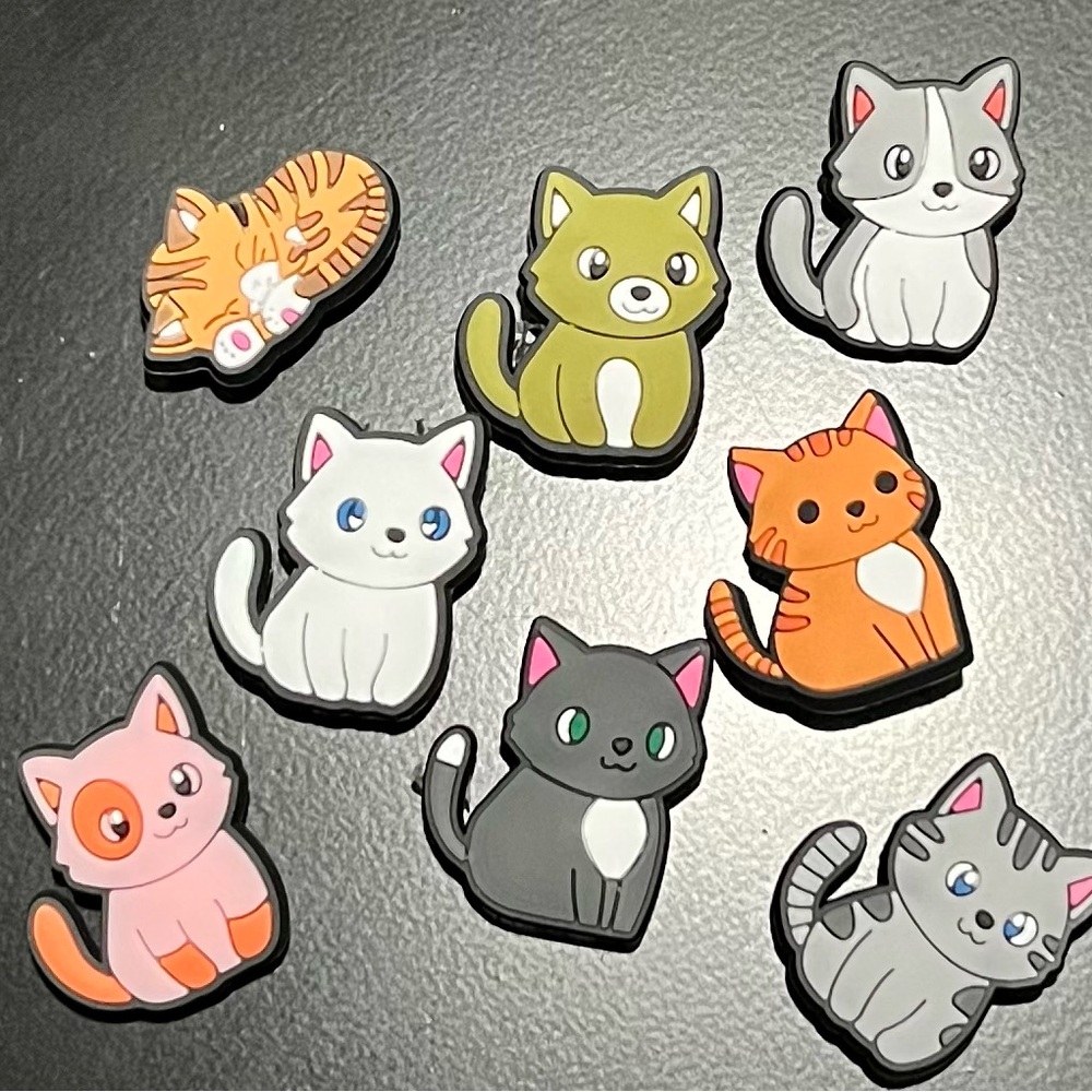Colorful Cat Croc Charms Set